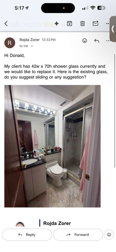 Custom frameless shower enclosure installed by MetroGlass Pro NYC