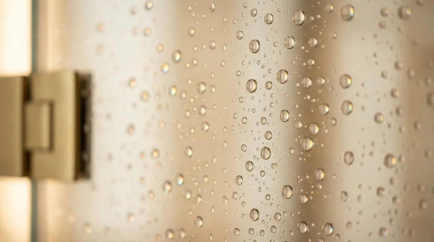 Water droplets on glass surface